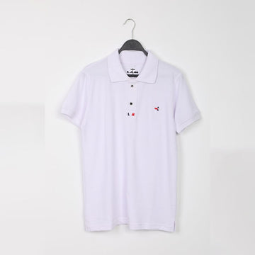 تيشيرت بولو رجالي قطن مخلوط; أبيض